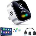 4-in-1 Wireless CarPlay & Android Auto Dongle, 5-Second Auto Connect, Low Latency Screen Mirroring.Convert Wired to Wireless for Car,USB A/C (Silver)
