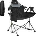 TIMBER RIDGE Hammock Camping Chair with Adjustable Backrest, Heavy Duty Folding Hammock Chair Supports 300lbs, Portable Hammock Chair for Camping, Travelling and Patio, Black