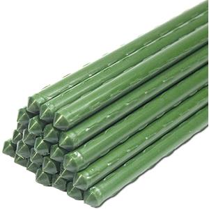 Sturdy Metal Garden Stakes 5 Ft Plastic Coated Steel Plant Sticks for Tomatoes, Trees, Cucumber, Fences, Beans, Pack of 25