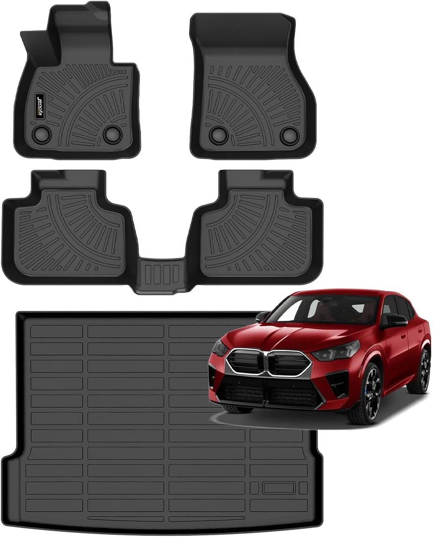 Jenofa-Floor Mats for BMW X2 2018-2023 Cargo Mat Car Mats for 2022 BMW X2 All Weather Floor Liner Custom Fit Automotive Full Set Accessories