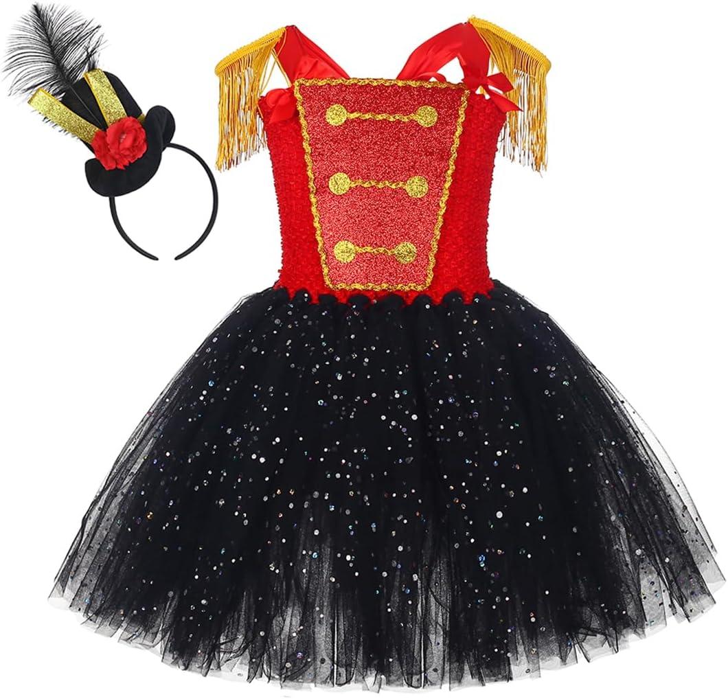 Tutu Dreams Circus Costume for Girls 1-10Y with Circus Headband Chrsitmas Gifts Birthday Party (5-6 Years)