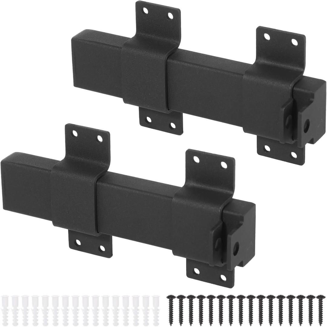 yeesport 2 PCS Slide Gate Latches, 7.5" Heavy Duty Metal Latch with Padlock Hole, Anti-Rust Sliding Door Lock with Screws for Wooden Fence, Barn Door, Outdoor Shed, Courtyard, Yard Gate