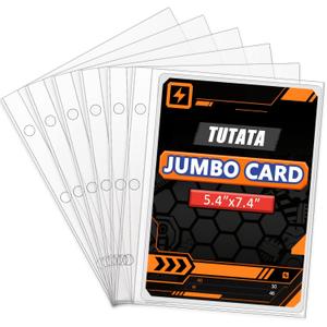 Jumbo Card Sleeves Big Card Protector Sleeves for 3 Ring Binder - 50 Pack