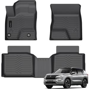 Auxko All Weather Floor Mats Fit for Mitsubishi Outlander PHEV 2026-2023 TPE Rubber Liners Outlander PHEV Accessories All Season Guard Odorless Anti-Slip Floor Mats