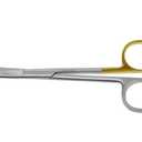 Goldman Fox Curved  Dental Surgical Scissor for Suture and Tissue Cutting Oral Surgery  Stainless Steel with One Serrated Gold Handle  Autoclavable C-0631