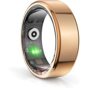 Smart Ring, IP68 Smart Ring for Women Men w/Sleep Heart Rate Blood Pressure Oxygen Monitor Waterproof Fitness Tracker Pedometer Calories Step Counter Bluetooth Health Ring, Gold #9 Smart Ring, IP68 Smart Ring for Women Men w/Sleep Heart Rate Blood Pressure Oxygen Monitor Waterproof Fitness Tracker Pedometer Calories Step Counter Bluetooth Health Ring, Gold #9