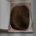 Hairro Human Hair Toppers Free Parted, 3.5x4.7" Base Hand-wovened 100% Real Hairpieces, with Invisible Clips-in for Women, for High Hairline/Adding Volume on Top, 10 Inch Blondish Brown