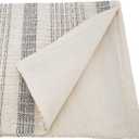 Saro Lifestyle Striped Woven Table Runner, 16"x72", Ivory
