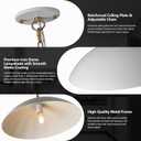 20" Kitchen Pendant Lighting Over Island, Matte White Modern Large Pendant Light, Adjustable Hanging Ceiling Light for Kitchen Living Room Dining Room Bedroom Café, 20"-1 Pack