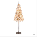 6-ft Pre-Lit Slim Pencil Christmas Tree with Snow Flocked Xmas Décor - 175 Lights