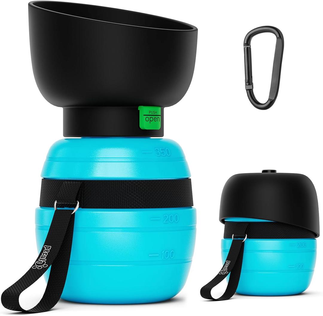 Pecute Portable Dog Water Bottle, 2 in 1 Cat Dog Travel Water Bottle Bowl Leakproof with Double Seal, BPA Free, Lightweight, Pet Small Animal Water Bottel Dispenser for Outdoor Walking Hiking Travels