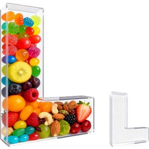 10" Acrylic Letter Charcuterie Tray - Reusable Fillable Alphabet Shape Charcuterie Box, Alphabet Shape Cake Candy Tray for Birthday Anniversary Party Decorations (Letter L)