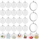 30 PCS Clear Ornament Balls, 3.15 Inch Christmas Fillable Ornament Ball, Plastic Hanging Photo Picture Holder Balls for Christmas Tree, DIY Craft, Holiday, Wedding Decorations