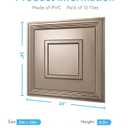 STICKGOO Glue Up Ceiling Tiles, 24x24 Inch PVC Decorative Drop Ceiling Tile Golden Coffee 48 Sq. Ft, Pack of 12 Tiles