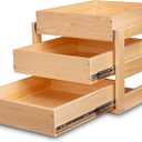 Mulush Pull Out Drawers For Cabinets, 23''W21''D19''H Soft Close Slide Out Wood Shelves Storage Organizer for Kitchen, 3-Tier, Finished, Heavy-Duty, Bottom Assembly