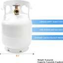 FLAME KING YSN5LB 5 Pound Propane Tank Cylinder, Great For Portable Grills, Fire Pits, Heaters And Overlanding, White