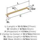 Amerock Balata 10-1/16 inch (256mm) Center-to-Center Champagne Bronze Cabinet Pull, BP37628CZ