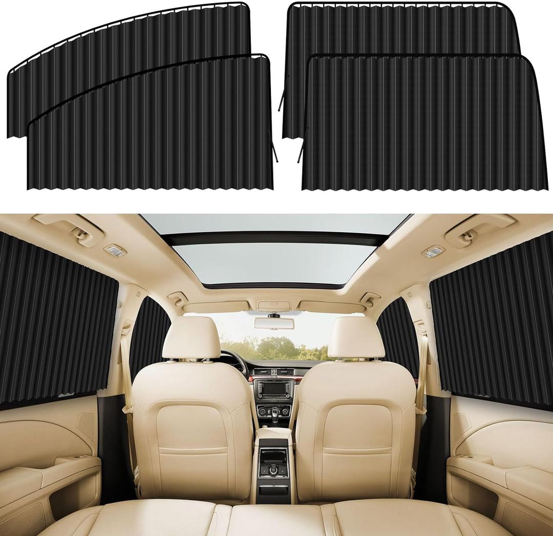 ZATOOTO 4 PCS Side Window Sun Shade Black Privacy Sunshade - Magnetic Curtain Blinds Covers - Keeps Cooler Screen for Sleeping Camping Accessories ZATOOTO 4 PCS Side Window Sun Shade Black Privacy Sunshade - Magnetic Curtain Blinds Covers - Keeps Cooler Screen for Sleeping Camping Accessories