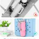 Bogg Bag Cup Holder for Stanley Bogg Bag Drink Holder Attachment 40OZ Water Bottle Holder Adjustable Cup Holder Accessories for Bogg Bag/Beach Hole Bag Take Out Cup Carriers(2Pack Rose)