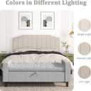 Befurtori King Size Headboard Only, Linen Wall Mounted Headboard King for Adjustable Bed Modern Upholstered Head Board Easy Assembly, Beige, King/California King