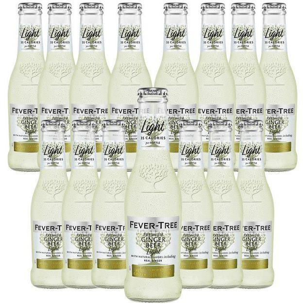 Fever Tree Light Ginger Beer - Premium Quality Mixer - Refreshing Beverage for Cocktails & Mocktails 200ml Bottles, 30pack