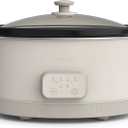 bella 6.0 Qt Programmable Slow Cooker, EverGood Ceramic Nonstick Coating, Adjustable Temperature & Cooking Times, Dishwasher Safe Stoneware Pot & Tempered Glass Lid, Tangle Free Cord Wrap, Oatmilk