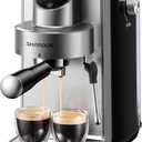 SHARDOR 20 Bar Espresso Machine, Touchscreen Expresso Coffee Machines with Steam Milk Frother for Home, Espresso Coffee Maker for Cappuccino, Latte, 40oz Removable Water Tank, Silver & Black