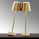 2 Pack Cordless Table lamp, 5200mAh Battery Operated Lamp,3 Color Stepless Dimming Desk Lamp,IP54 Waterproof Outdoor Table Lamps for Restaurant/Bedroom/Bars/Camping/Cafe Night Light (Gold-2)