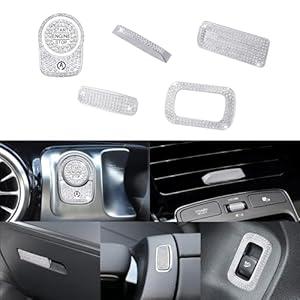 Dargoose for Mercedes Benz Car Accessories GLA GLB GLC GLE GLS A - Class Bling Knob Sticker for Push Start Storage Box Armrest Boxes Trunk Button Water Cup Cover 2024-2019