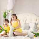 Huwena 4 Pcs Easter Bunny Pillows Decorative Bunny Shaped Throw Pillow Wool White Soft Rabbit Cute Plush Stuffed Pillow Cushion for Sofa Bed Bedroom Living Room Party Outdoor Home Decoration Couch