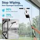 Window Vacuum Squeegee with Extendable Pole 31-40", 2000Pa Electric Window Cleaning Tool with 2200mAh and 150ml Dirty Water Tank, Long Handle Squeegee for Shower Glass, Window Cleaning