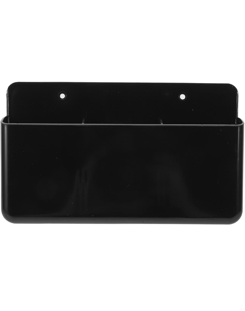 Remote Control Holder Wall Mount - Tv Remote Organizer Self Adhesive - Compact 3-Grid Storage Box for Home Office and School Supplies Black 2-Pack