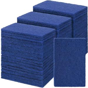 Hoolerry 100 Pcs Heavy Duty Scouring Pads Non Scratch Household Scrub Pads for Cleaning Reusable Pan Scrubber Anti Grease Scrubbing Pads for Dish Kitchen Metal Grills, 4.3 x 3 x 0.3 in (Blue)