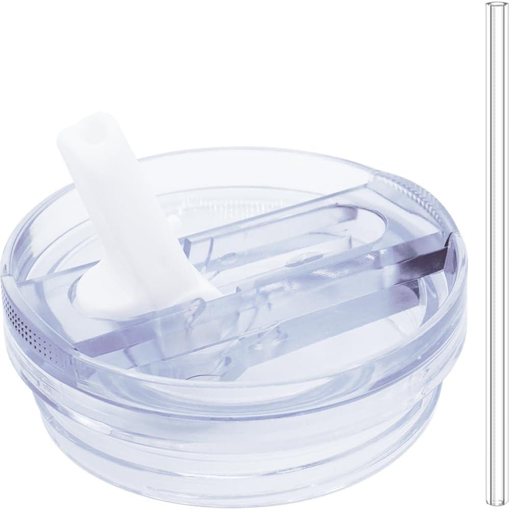 Dreamfocus 40 oz Leak Proof Flip Straw Lid Replacement for Stanley 40 oz Quencher H2.0 and ProTour Tumbler (Snow)