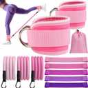 11 Pcs Ankle Resistance Bands with Cuffs, Glutes Workout Ankle Weights for Women Working Out, Exercise Bands Set with Ankle Straps for Leg Butt Exercise Equipment - Perfect for Home Workouts