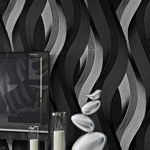 yaretzy Peel and Stick Wallpaper Black/White 3D Wave Stripe Wallpaper Removable Sticky Self Adhesive 20.8 inch x 9.8ft (20.8" x 118")