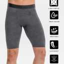 Compression Shorts Men Spandex Sport Shorts, Performance Underwear for Athletic Workout Running Cool Dry Base Layer Medium Grey (Gray)