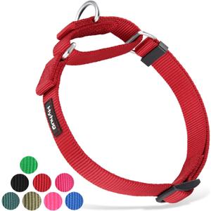 Hyhug Martingale Dog Collar Medium Red |Escape - Proof Heavy Duty Nylon Durable No Slip, Ideal for Training & Daily Walks