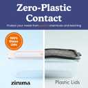 Ziruma Non-Toxic 6.2 Cup Glass Food Storage Containers with Lids, Large Food Containers, Plastic Free Meal Prep, Airtight Food Storage Container, Microwave and Freezer Safe, 2 Pack