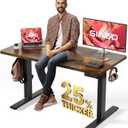 SIAGO Electric Standing Desk Adjustable - 48 x 24 Inch Sit Stand up Desk with 0.8 Inch Thick Tabletop - Adjustable Height Table with 3 Memory Preset, Cable Management for Home Office (Vintage Brown)