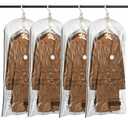 TAILI Hanging Vacuum Sealer Storage Space Saver Bags for Clothes, Suits, Coats or Jackets, 4 Pack Jumbo 53x27.6 Inches, Clear
