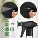 12 Pcs Spray Bottle Nozzle Replacement for Glass Bottles, Universal Spray Tops, Mist Stream Sprayer Fit Standard 28/400 Neck 8-32 oz Ideal for Amber Glass Containers, Plants, Hair, Essential Oils