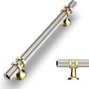 Amerdeco 10 Pack Knurled Brushed Satin Nickel Cabinet Pulls 5 Inch Hole Center Kitchen Cabinet Handles for Drawer Dresser, Cupboard and Wardrobe ZH0025