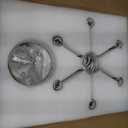 Brushed Nickel Chandelier, 6-Light Geometric Dining Room Light Fixture Over Table Metal Modern Chandelier Lighting for Kitchen Island Entryway, 20 Inch Pendant Lighting Hanging Ceiling Lamp