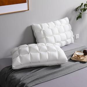 YOUR MOON Pillows King Size Set of 2, Soft Support King Pillow 2 Pack for Bed, Fluffy Down Alternative Pillow, Luxury Hotel Pillows for Side Sleeping (White)