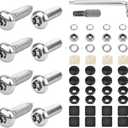 Car Anti Theft License Plate Screws,M6 Stainless Steel License Plate Bolts Kit for Fastening Licenses Plates to Avoid Theft,Practical Car Accessories Screws for Licenses Plates