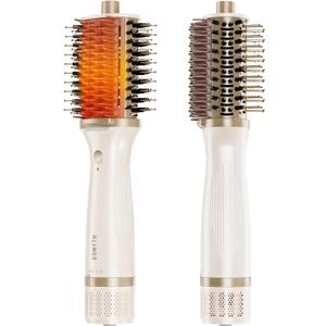 Upgraded 2-in-1 Volumizer - Blow Dryer Brush + Heated Comb Dual - Hair Drying & Styling, Salon Blowouts, Less Frizz, More Shine, and Reduced Heat Damage Hair Dryer Brush for All Hair Types