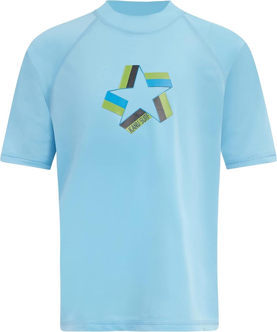 Kanu Surf Boys Haywire UPF 50+ Sun Protective Rashguard Swim Shirt (10, All-star Alaska Blue)