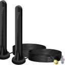 5G Antenna LTE Band 15dBi SMA TS9 Antenna External Omnidirectional Network Antenna with Magnetic Base 4G Signal Booster Omnidirectional with RG174 Cable, WiFi Antenna for/4G/5G/GSM/GPRS Router-2pcs