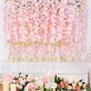 40 Pack Light Pink Wisteria Hanging Flowers, Fake Hanging Flowers for Decoration, Artificial Hanging Flowers,Vines for Bedroom,Flower Garland for Home,Party,Garden, Wall,Wedding Decoration(3.6 Ft/Pcs)
